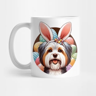 Biewer Terrier Enjoys Easter with Bunny Ear Headband Mug